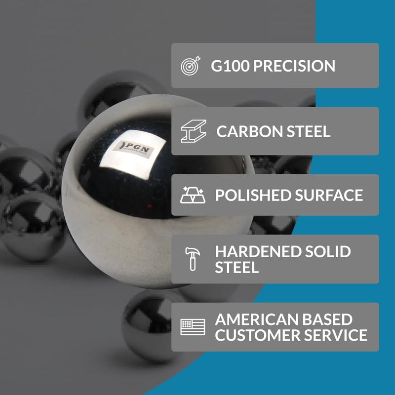 PGN Bearings (100 قطعة) PGN - 3/4 بوصة (0.75 بوصة) كرات تحمل فولاذية دقيقة G25 - Image 2